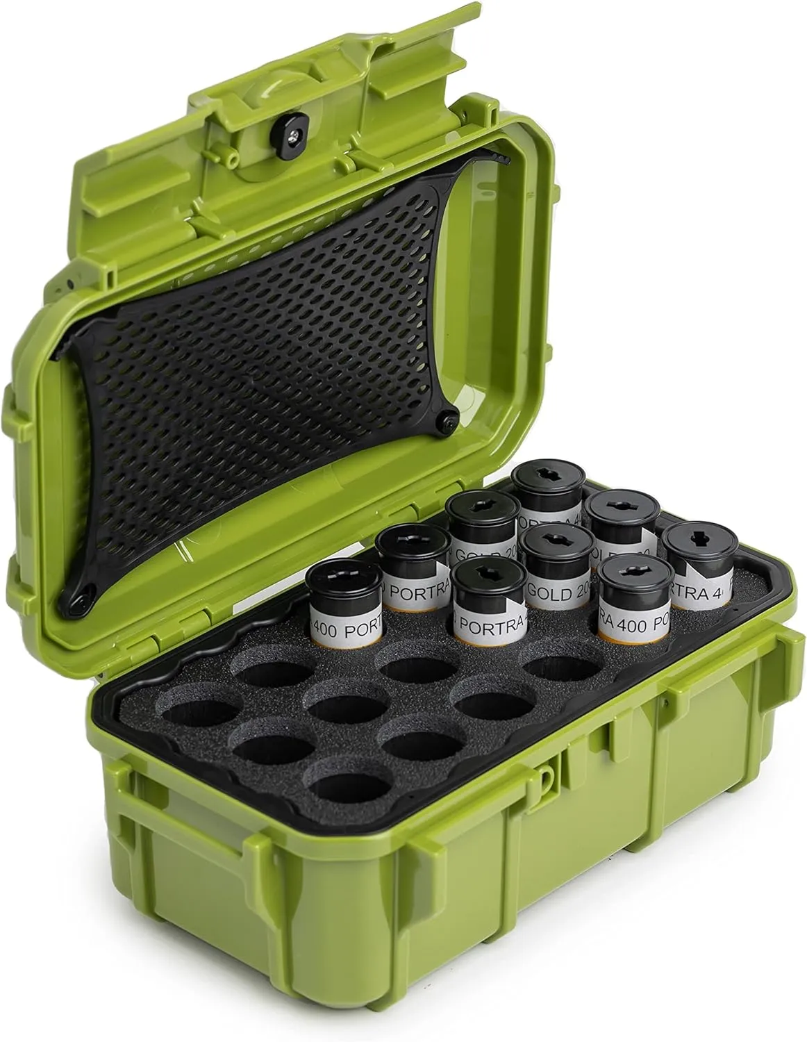 Evergreen 120mm Film Storage Case | Holds 18 Rolls of Medium Format Film | Waterproof, Crushproof, & Freezer Safe (Green)