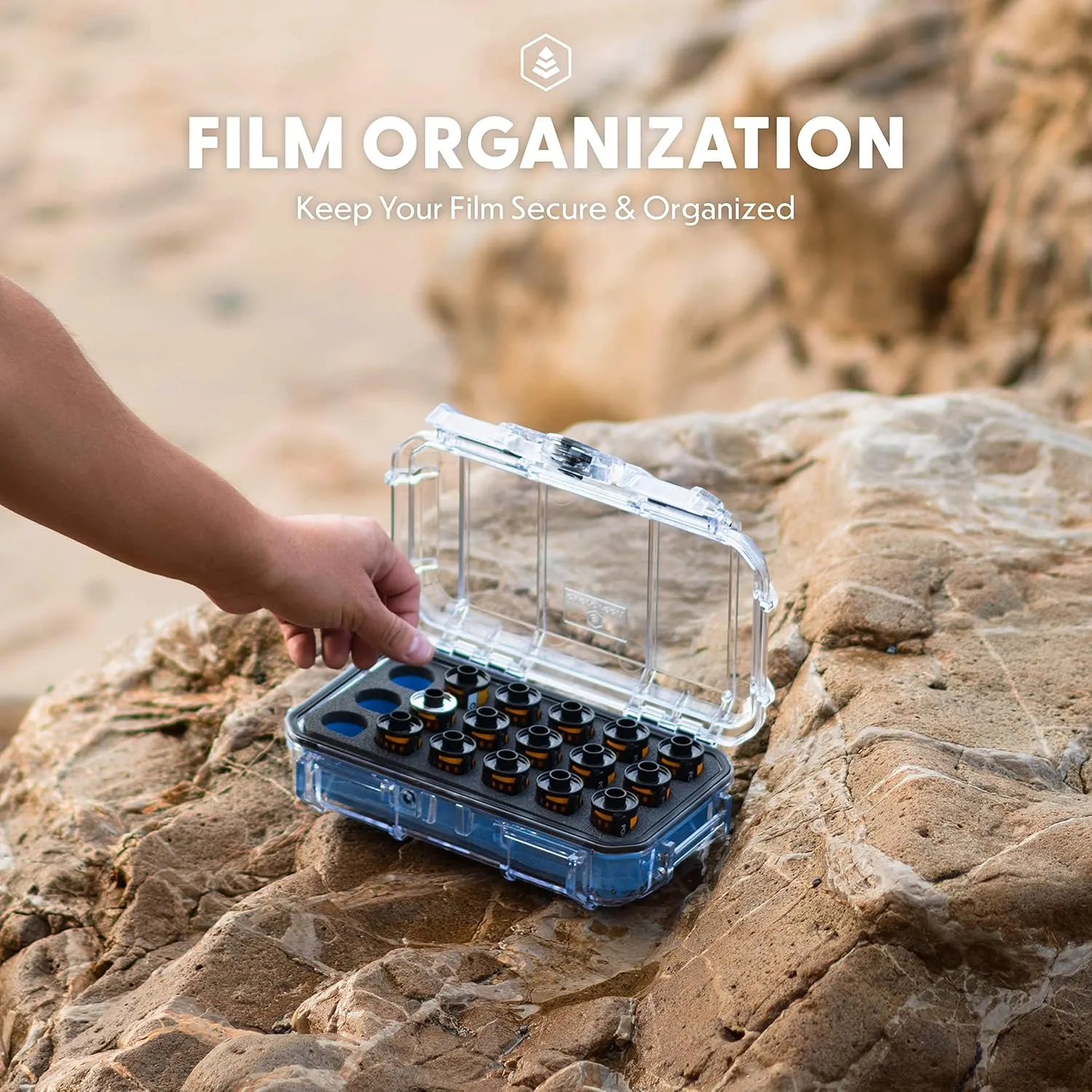 Evergreen 35mm Film Storage Case | Holds 18 Rolls | Preserve and Protect Your Film | Waterproof, Crushproof, & Freezer-Safe (Film Not Included) (Black)