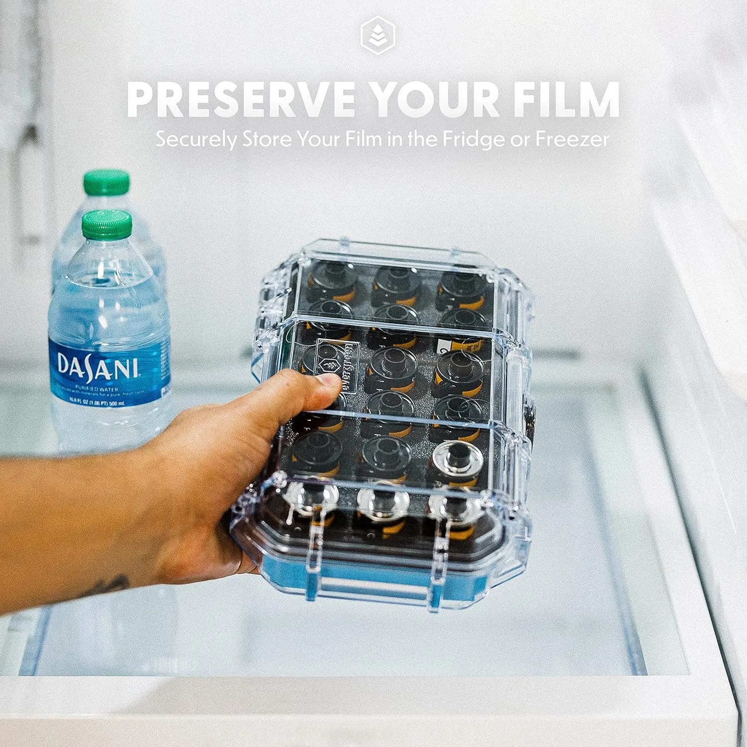 Evergreen 35mm Film Storage Case | Holds 18 Rolls | Preserve and Protect Your Film | Waterproof, Crushproof, & Freezer-Safe (Film Not Included) (Black)