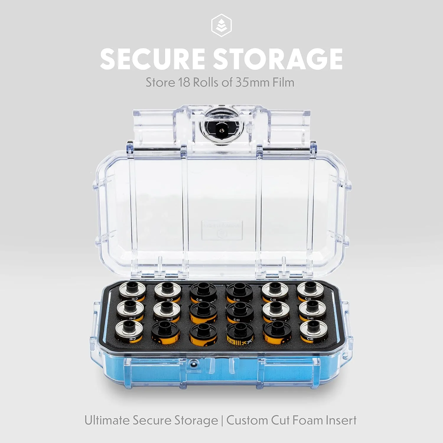 Evergreen 35mm Film Storage Case | Holds 18 Rolls | Preserve and Protect Your Film | Waterproof, Crushproof, & Freezer-Safe (Film Not Included) (Black)