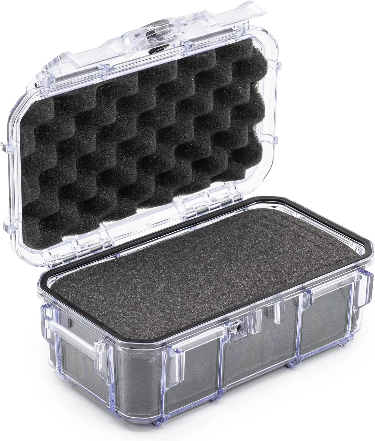 Evergreen 57 Waterproof Dry Box Protective Case with Pick & Pluck Foam - Travel Safe/Mil Spec/USA Made - for Cameras, Phones, Hiking, Boating, Water Sports, Action Cams (Clear)