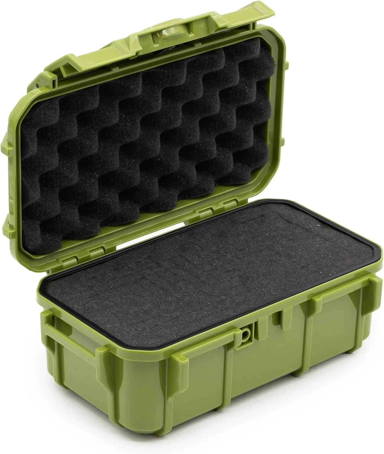 Evergreen 57 Waterproof Dry Box Protective Case with Pick & Pluck Foam - Travel Safe/Mil Spec/USA Made - for Cameras, Phones, Hiking, Boating, Water Sports, Action Cams (Green)