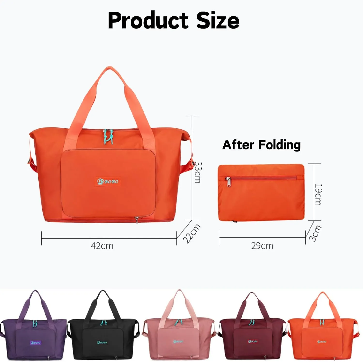 Expandable Travel Duffle Bag for Women Men, Lightweight Foldable Travel Tote Bags Gym Bag, Large Waterproof Carry On Weekender Overnight Bag with Wet Pocket for Workout, Fitness, Shopping Navy Blue