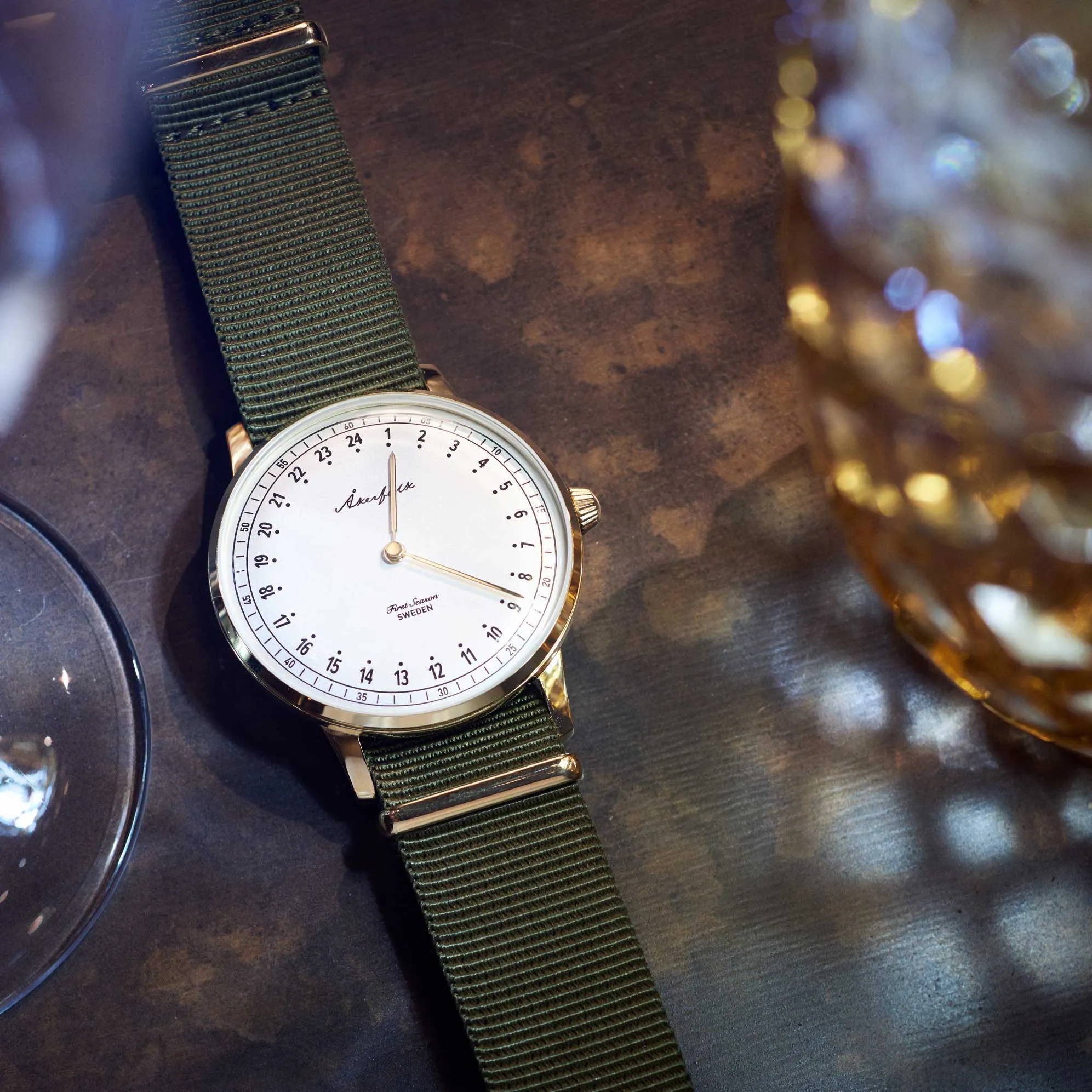 First Season Gold White with Green NATO