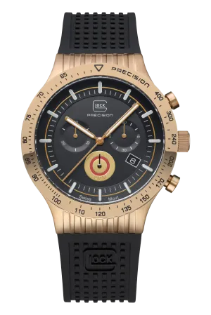 Gents Khaki Steel Glock Watch with Black Dial