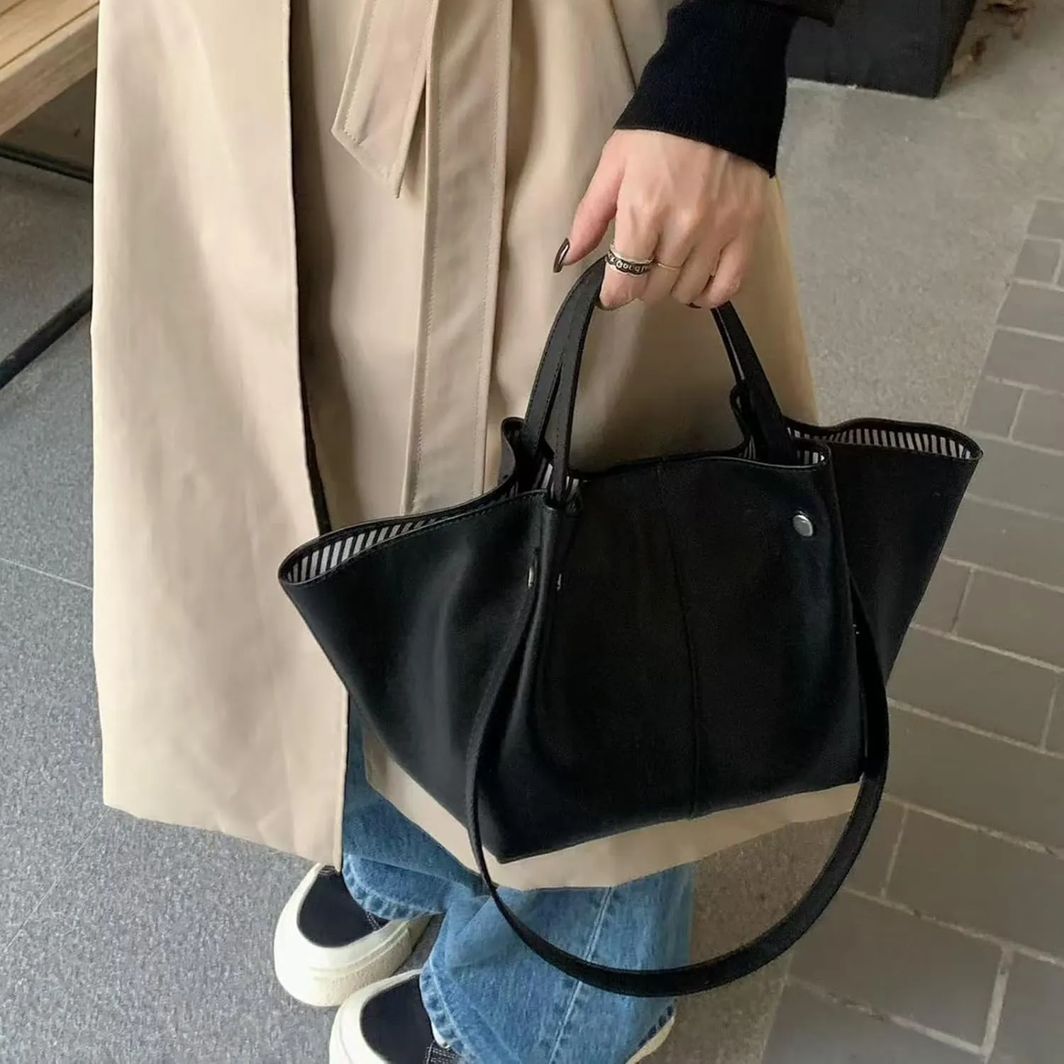 Genuine Leather Tote Bag for women,Casual Shoulder Hobo Purses,Large-capacity top handle Handbag.