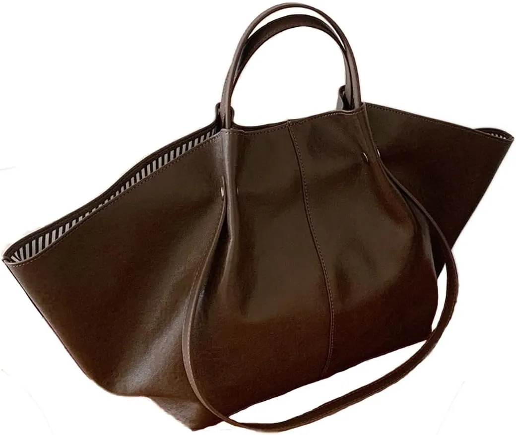 Genuine Leather Tote Bag for women,Casual Shoulder Hobo Purses,Large-capacity top handle Handbag.