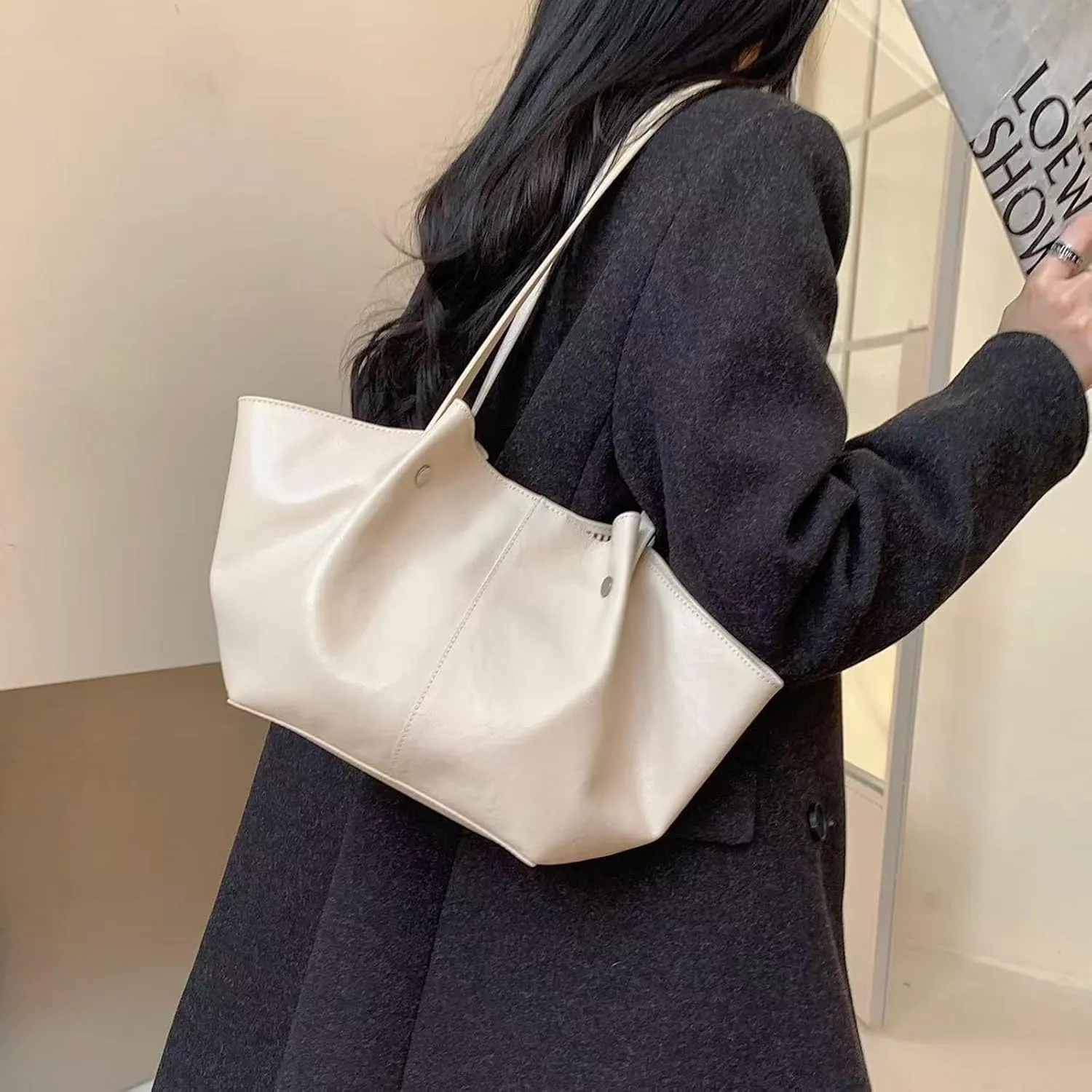 Genuine Leather Tote Bag for women,Casual Shoulder Hobo Purses,Large-capacity top handle Handbag.