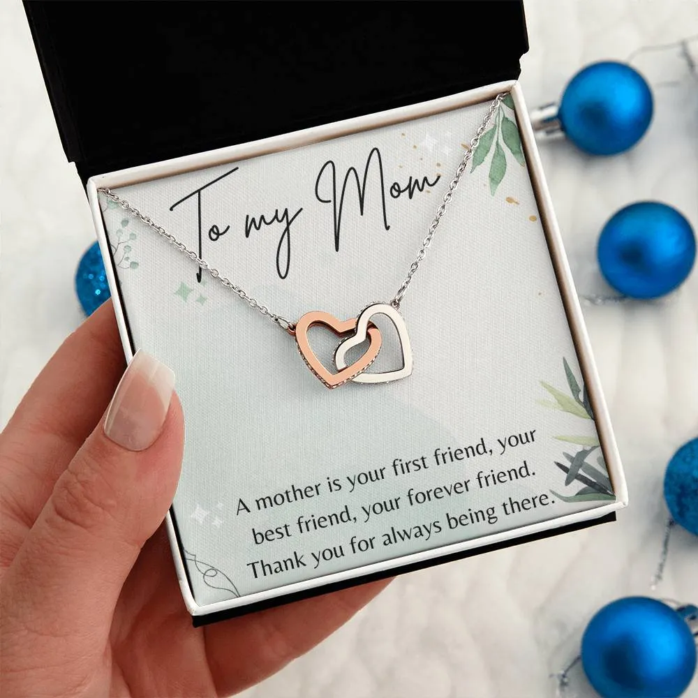 Gifts for Mom Christmas Birthday Gift for Mother Interlocking Hearts Special Necklace