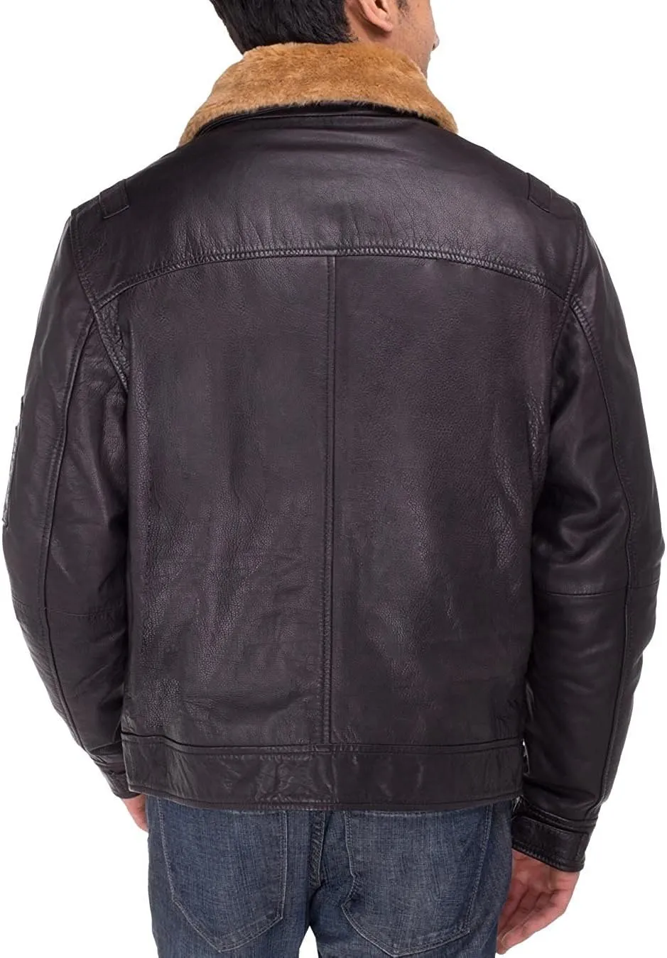 GN Luciano Men's Cowhide Flight Bomber Modern Leather Jacket Vintage Look