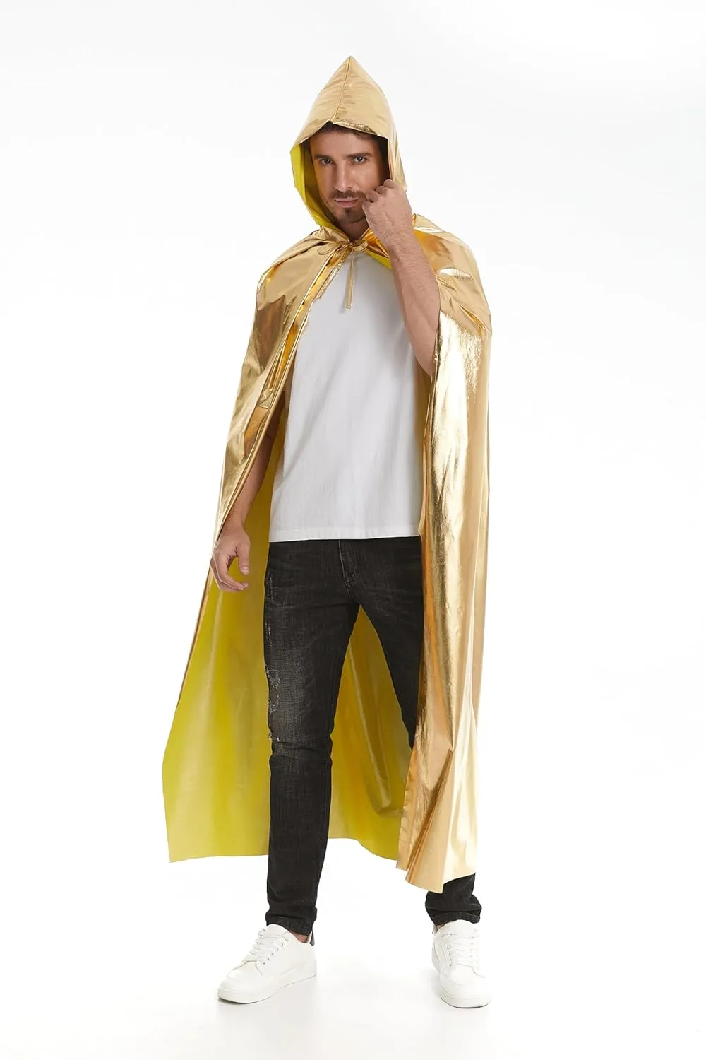 GRAJTCIN Unisex Adult Shiny Costume Cape for Halloween Mardi Gras St. Patrick's Day
