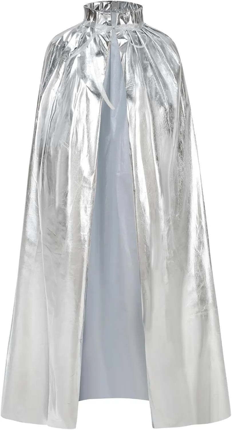 GRAJTCIN Unisex Adult Shiny Costume Cape for Halloween Mardi Gras St. Patrick's Day