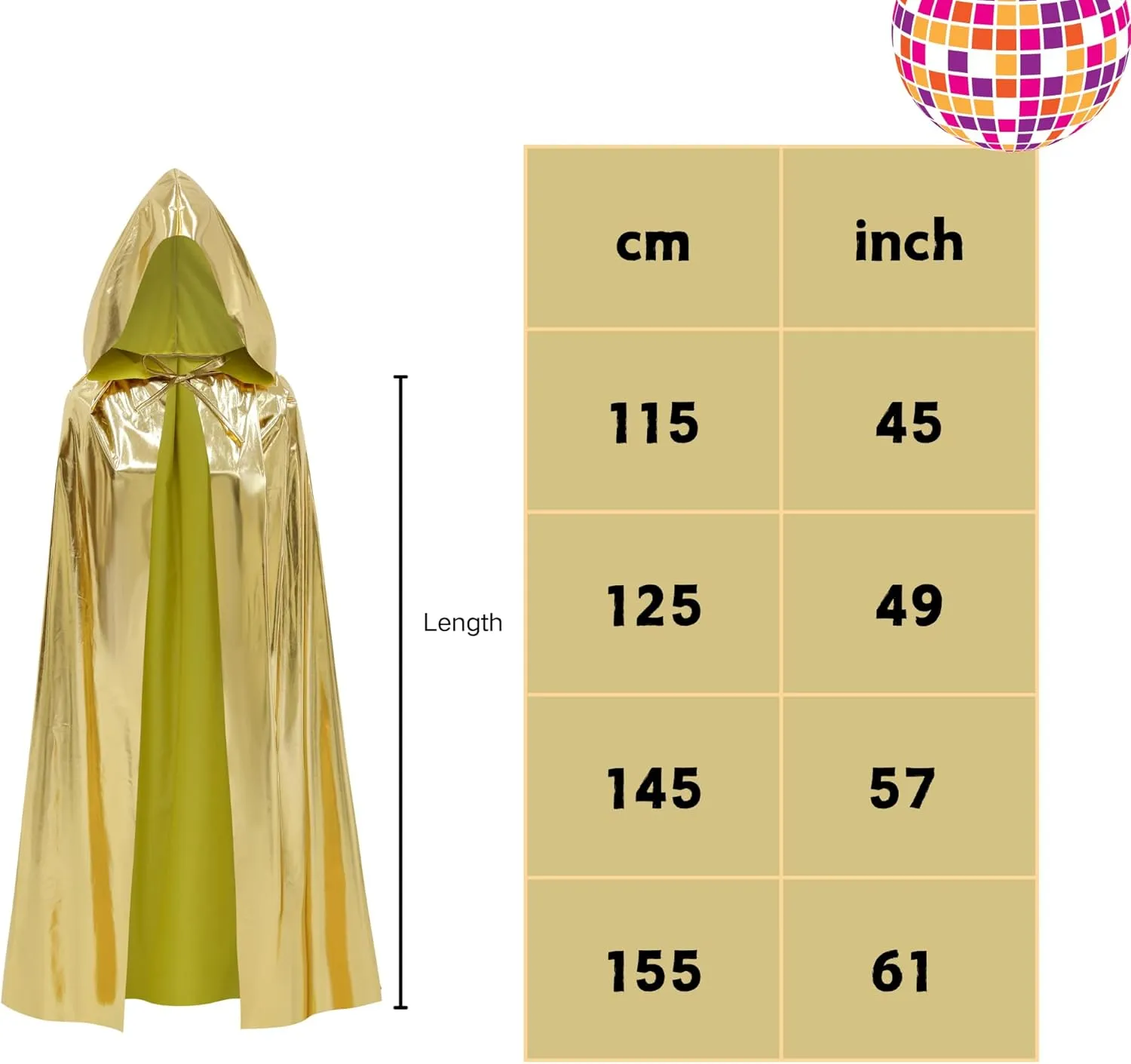 GRAJTCIN Unisex Adult Shiny Costume Cape for Halloween Mardi Gras St. Patrick's Day