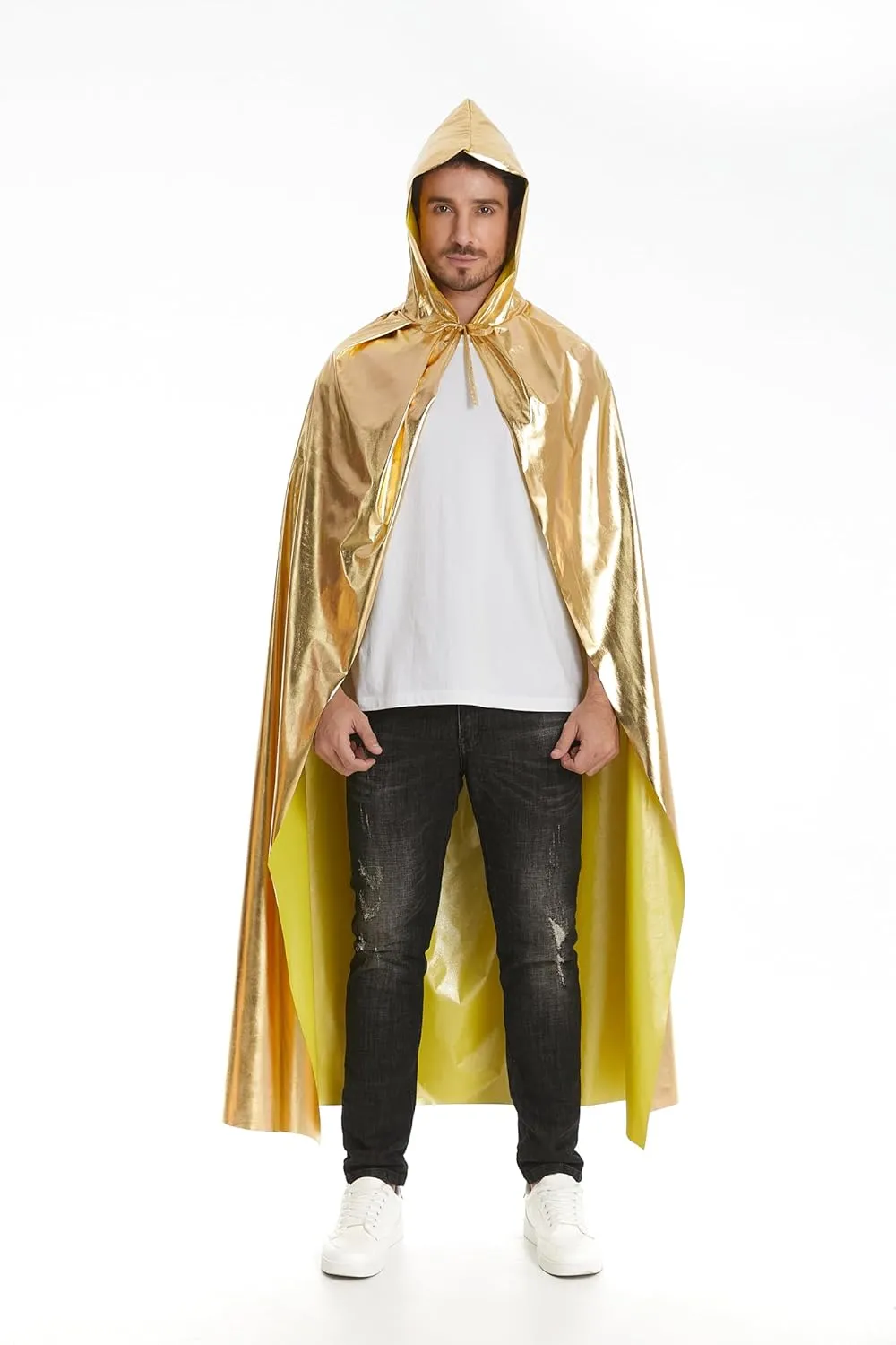 GRAJTCIN Unisex Adult Shiny Costume Cape for Halloween Mardi Gras St. Patrick's Day