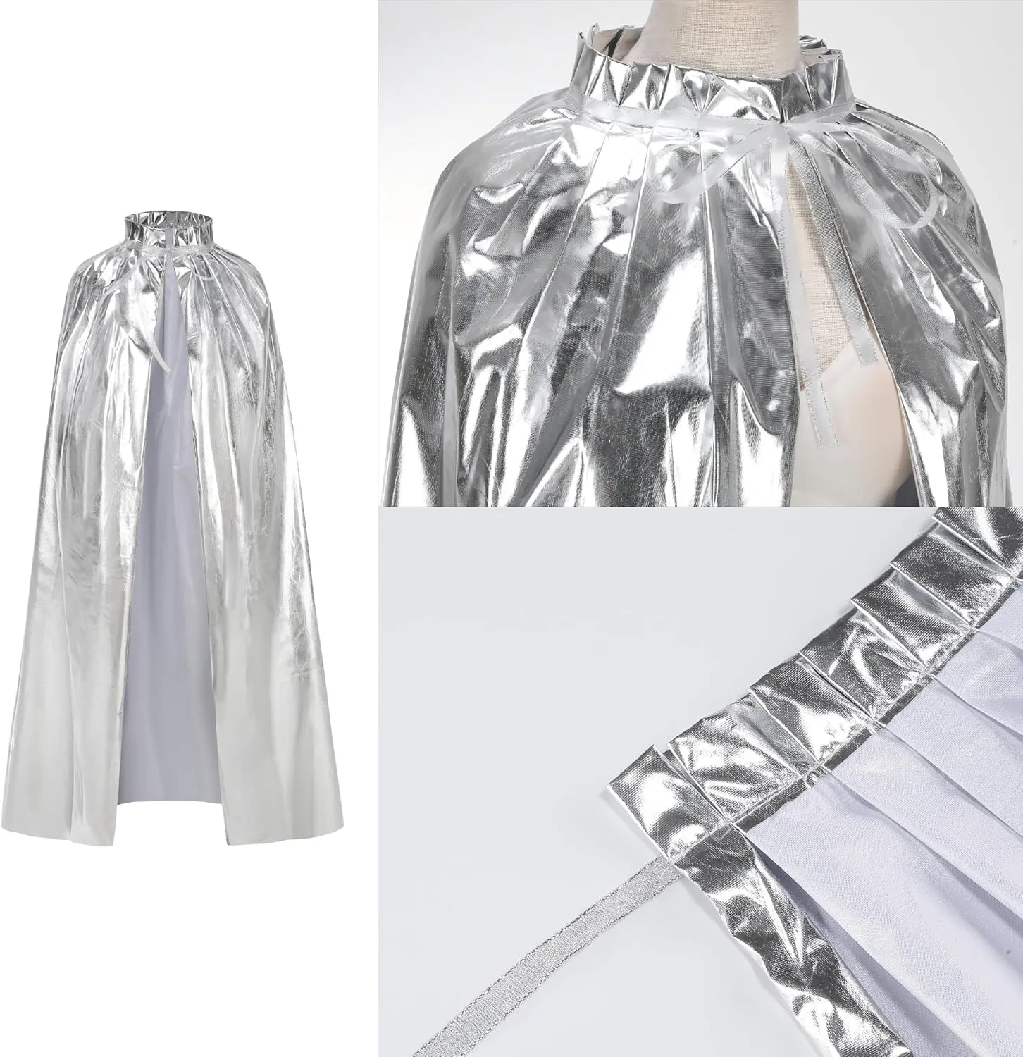 GRAJTCIN Unisex Adult Shiny Costume Cape for Halloween Mardi Gras St. Patrick's Day