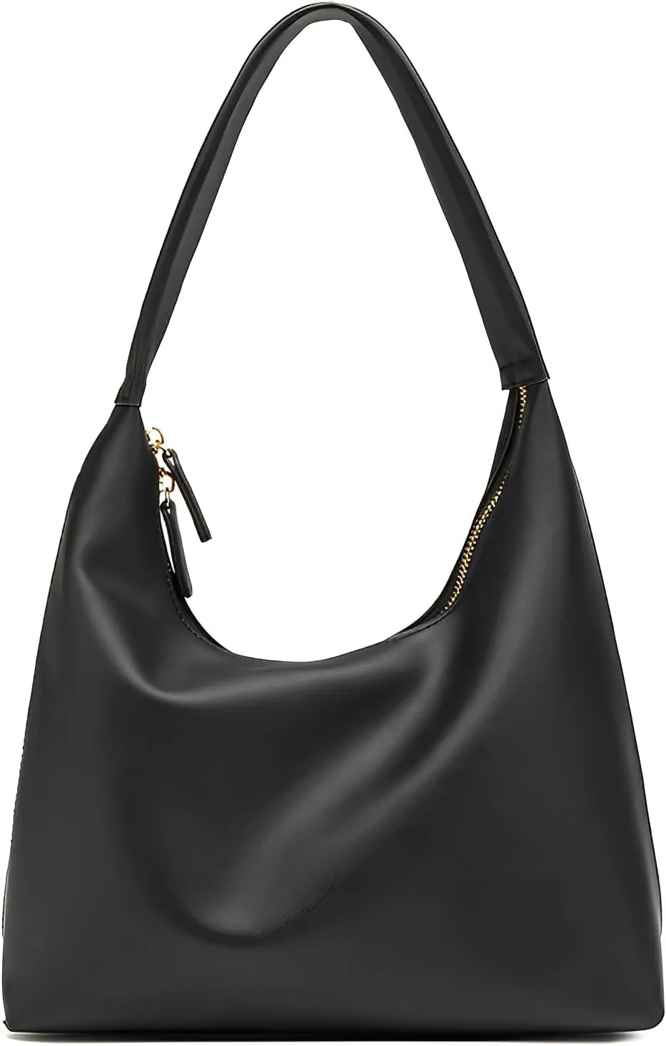 GRPKSSIB Leather Hobo Bags for Women Crescent Shoulder Bag Slouchy Tote Handbags Soft Underarm Purses