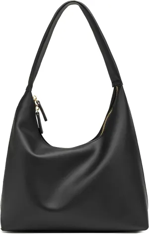 GRPKSSIB Leather Hobo Bags for Women Crescent Shoulder Bag Slouchy Tote Handbags Soft Underarm Purses
