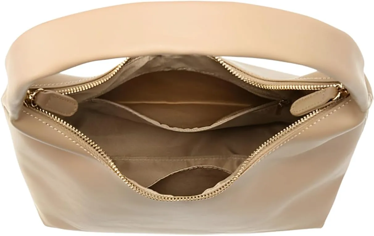 GRPKSSIB Leather Hobo Bags for Women Crescent Shoulder Bag Slouchy Tote Handbags Soft Underarm Purses