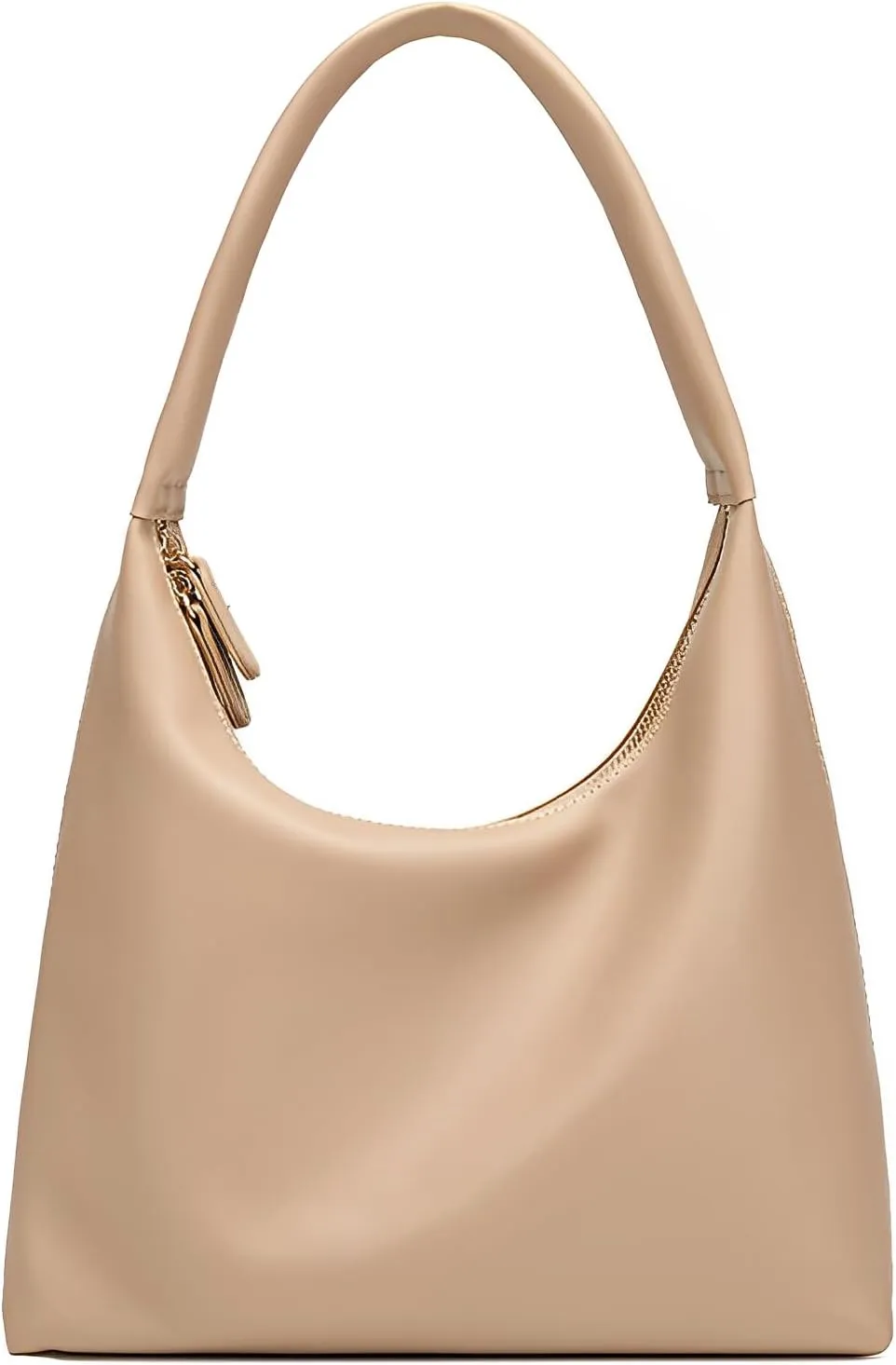 GRPKSSIB Leather Hobo Bags for Women Crescent Shoulder Bag Slouchy Tote Handbags Soft Underarm Purses