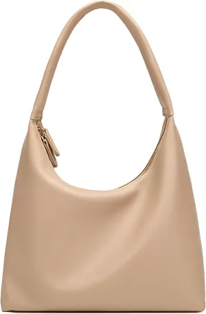 GRPKSSIB Leather Hobo Bags for Women Crescent Shoulder Bag Slouchy Tote Handbags Soft Underarm Purses