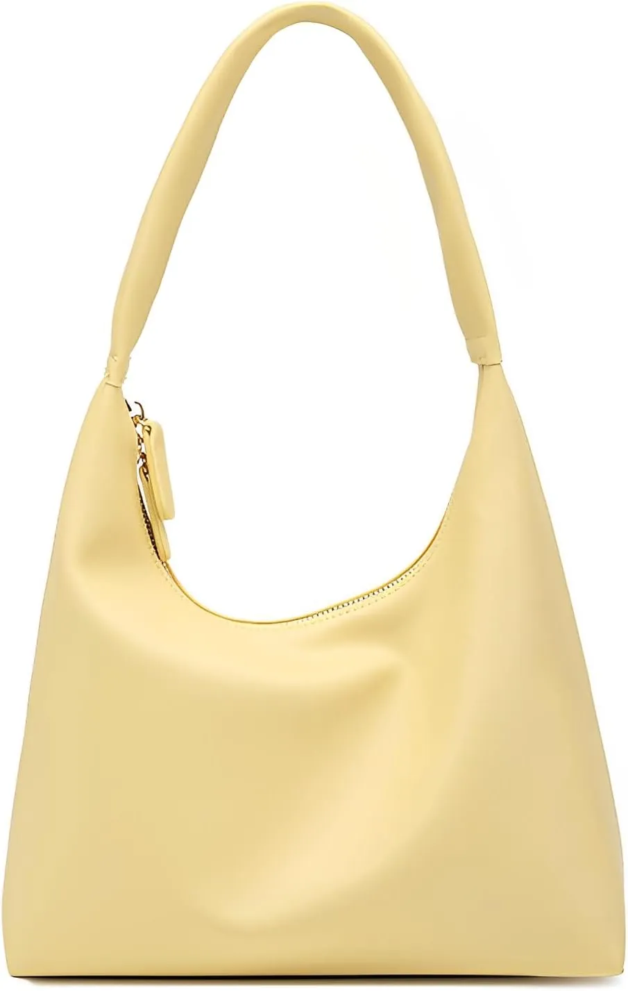 GRPKSSIB Leather Hobo Bags for Women Crescent Shoulder Bag Slouchy Tote Handbags Soft Underarm Purses