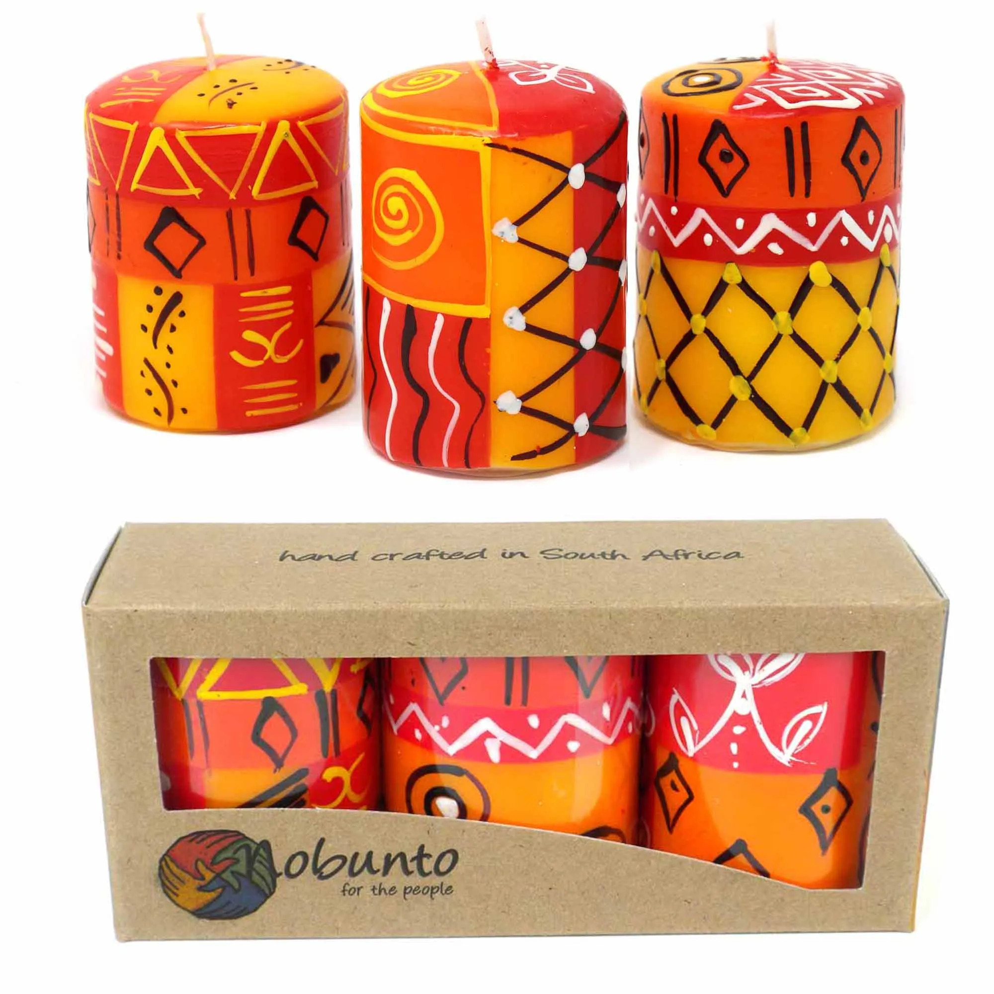 HAND-PAINTED DINNER CANDLES, PAIR (ZAHABU DESIGN)