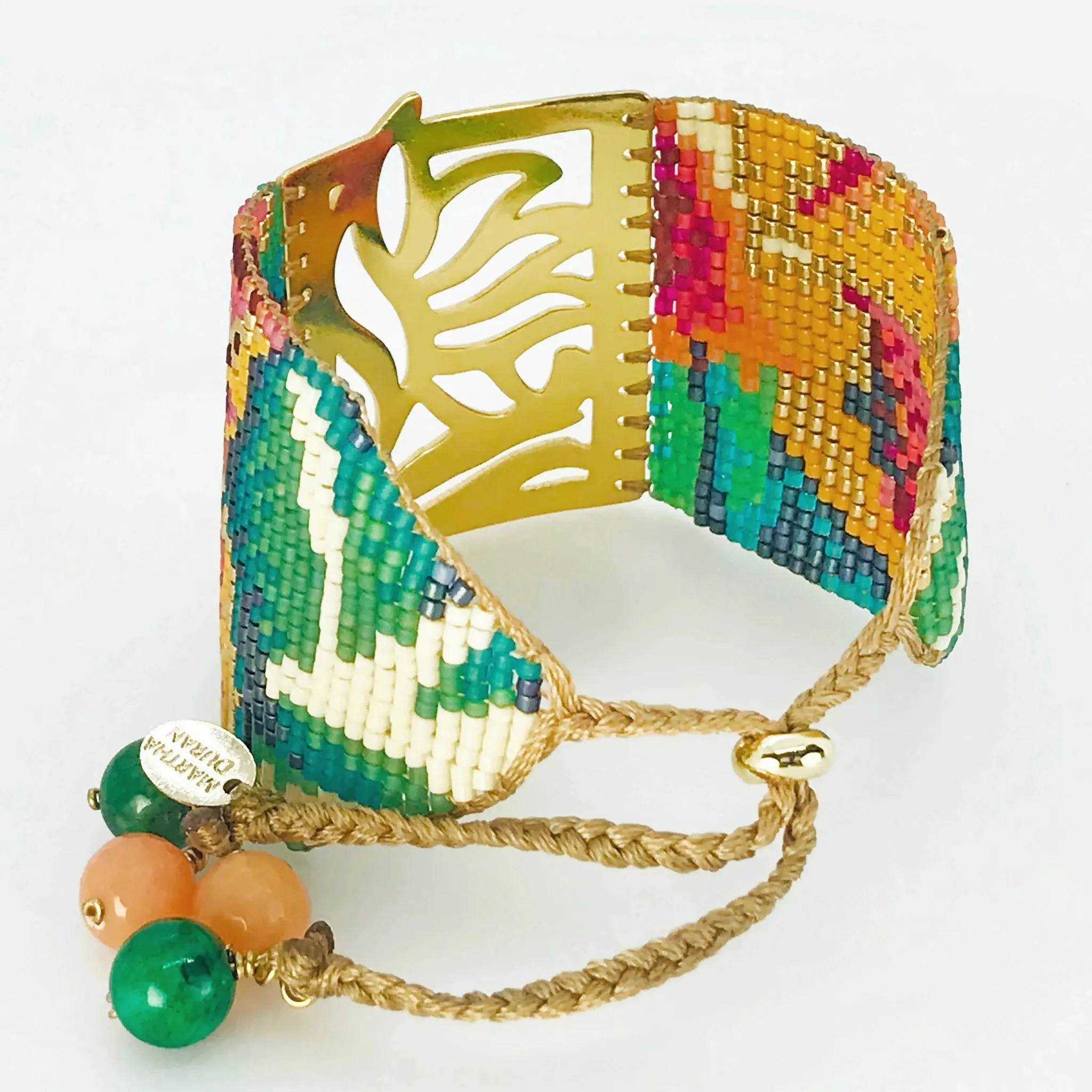 Handmade 18 Kt. Gold-Plated Bead Bracelet Full Color Amazon Large by Martha Duran