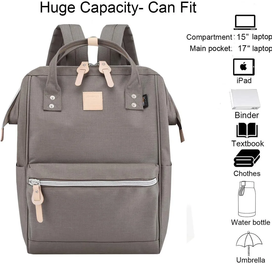himawari Large Travel Backpack with Laptop Compartment 17 Inch Roomy Doctor Bag College backpack for Women&Men-Not include USB Port1882-Grey