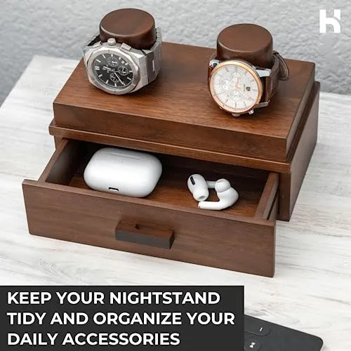 Holme & Hadfield Watch Display Case Watch Holder Color Brown Size 2 Slots