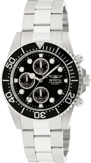 Invicta Men's 1768 Pro Diver Collection Stainless Steel Watch with Black Dial