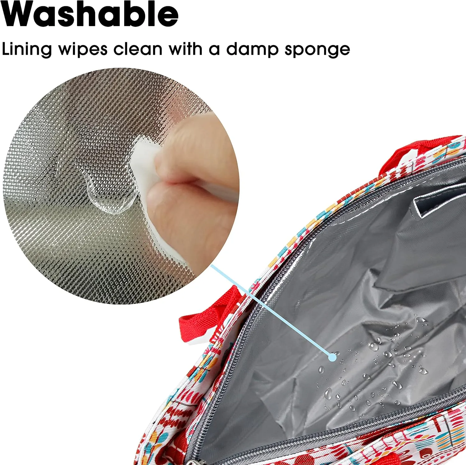 J World Lola Lunch Tote Bag. Cute Insulated Lunch-Box for Women & Teen Girls, Heart Factory