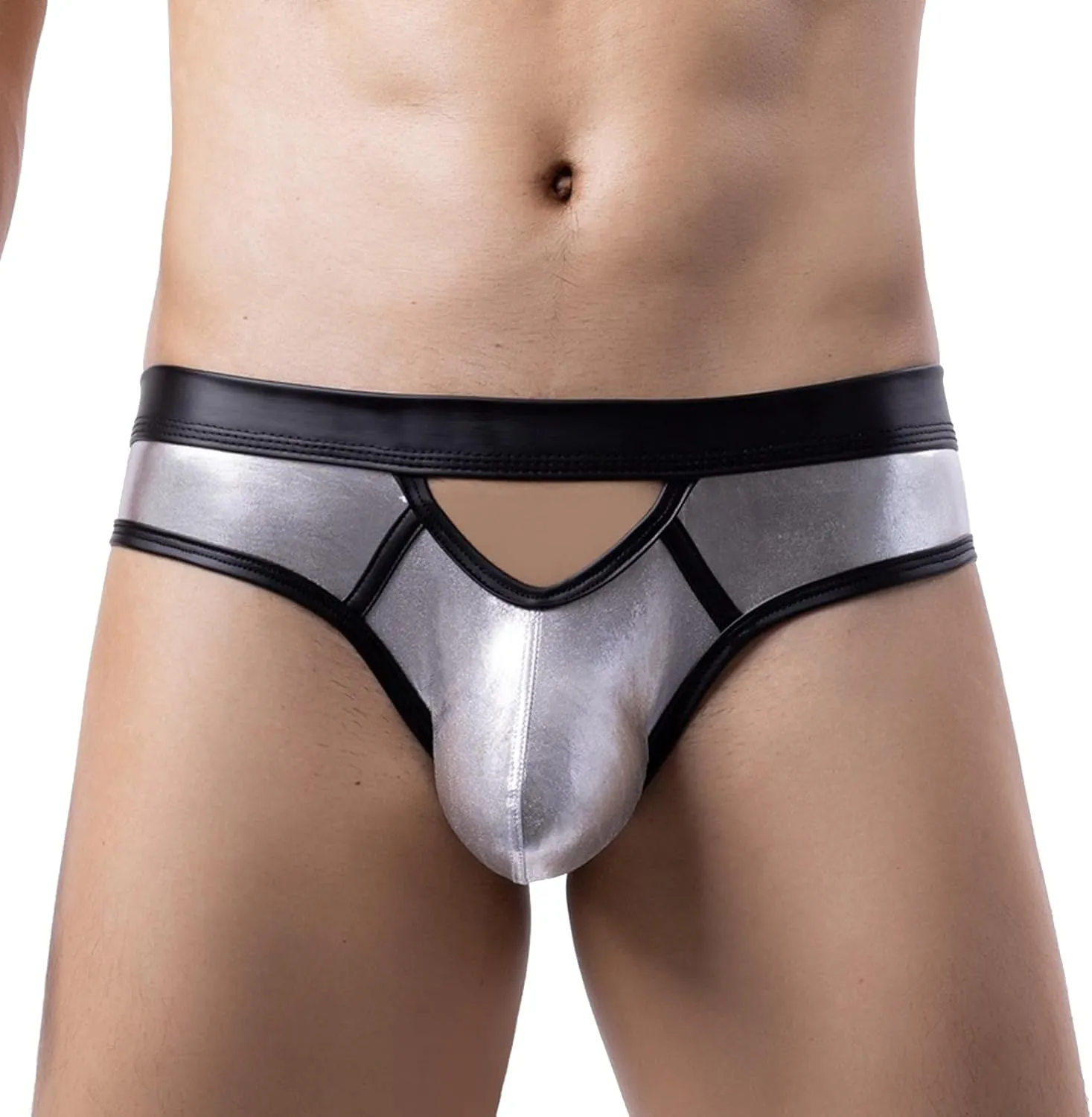 Jockstrap Men's Sexy Shiny Lingerie Underwear Low Waist Briefs G-Strings Thong