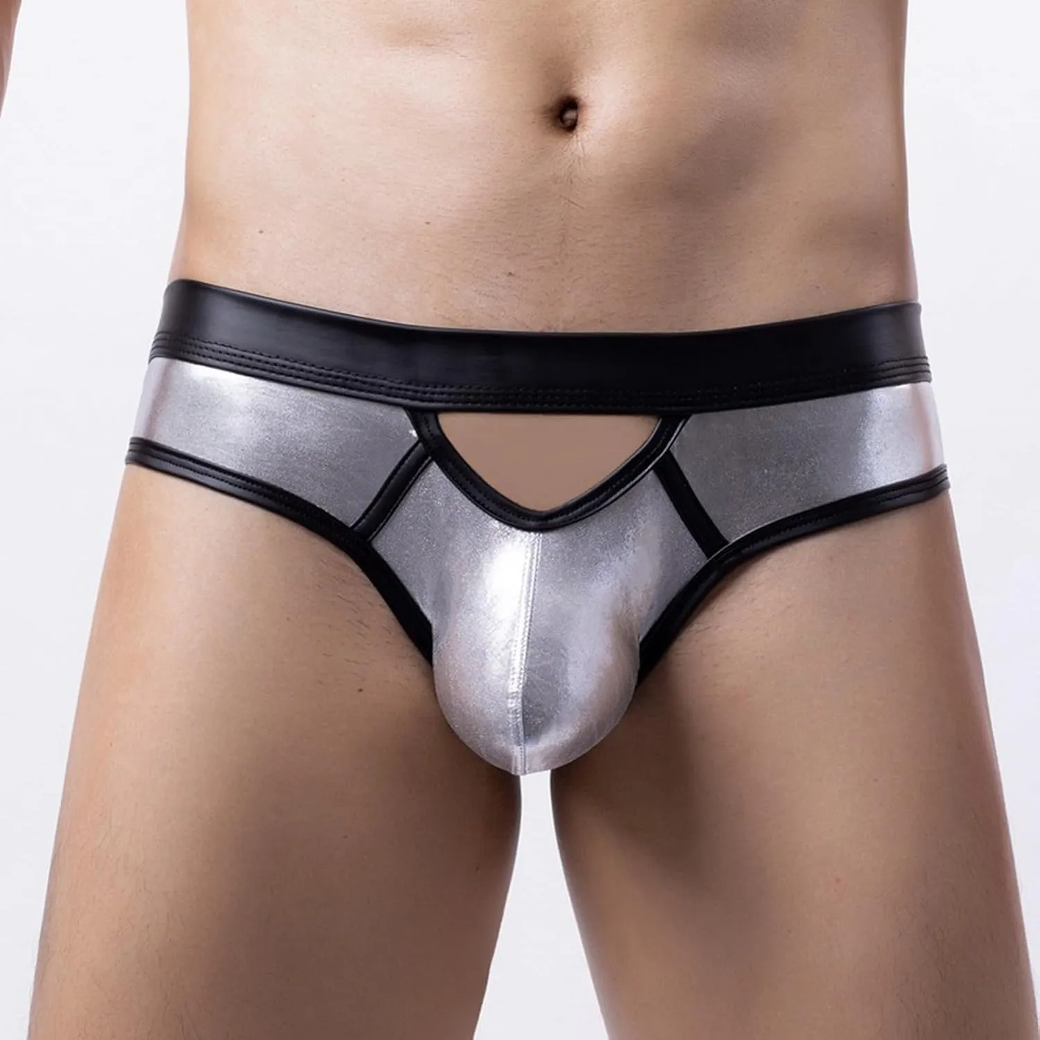 Jockstrap Men's Sexy Shiny Lingerie Underwear Low Waist Briefs G-Strings Thong