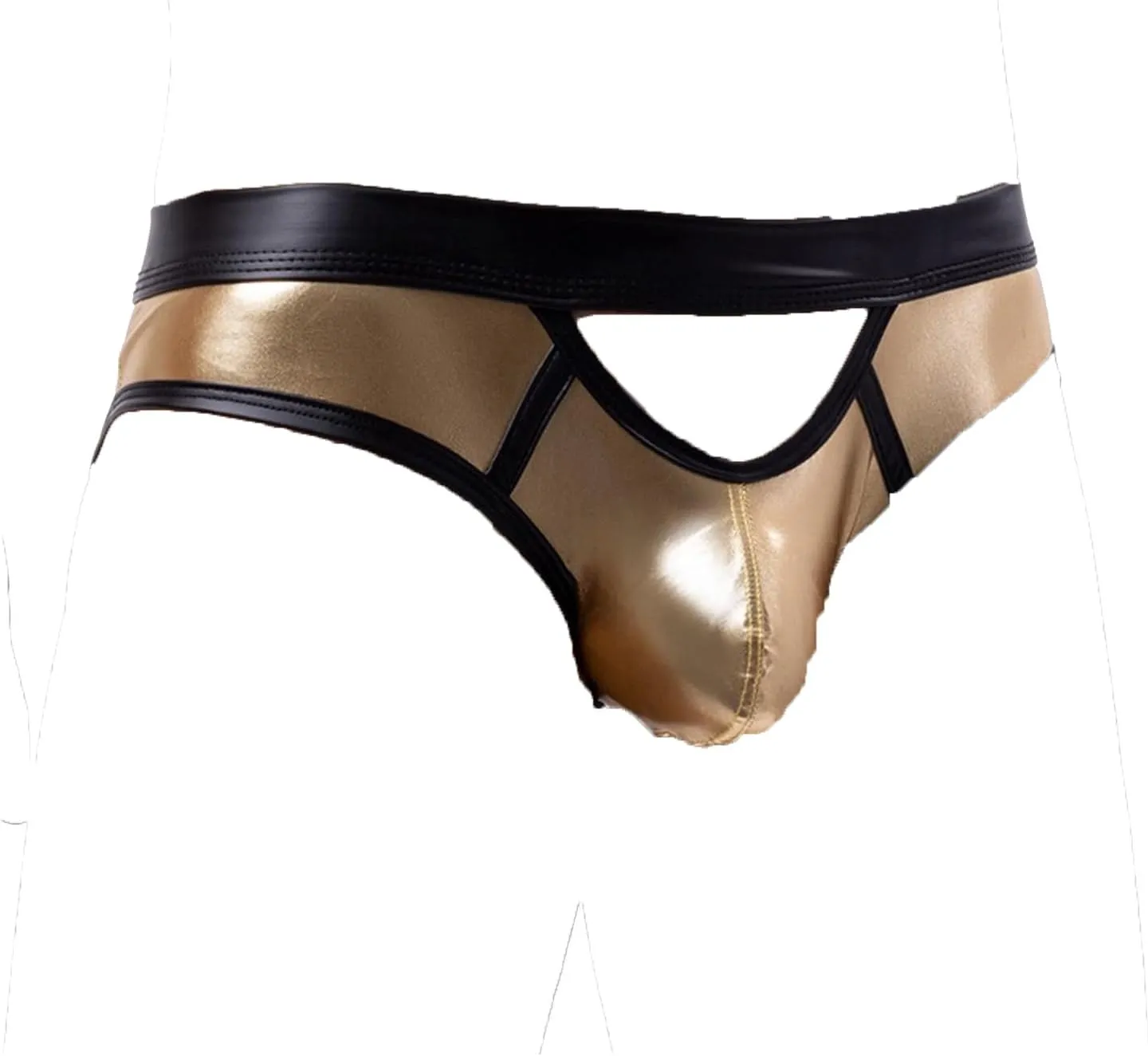 Jockstrap Men's Sexy Shiny Lingerie Underwear Low Waist Briefs G-Strings Thong