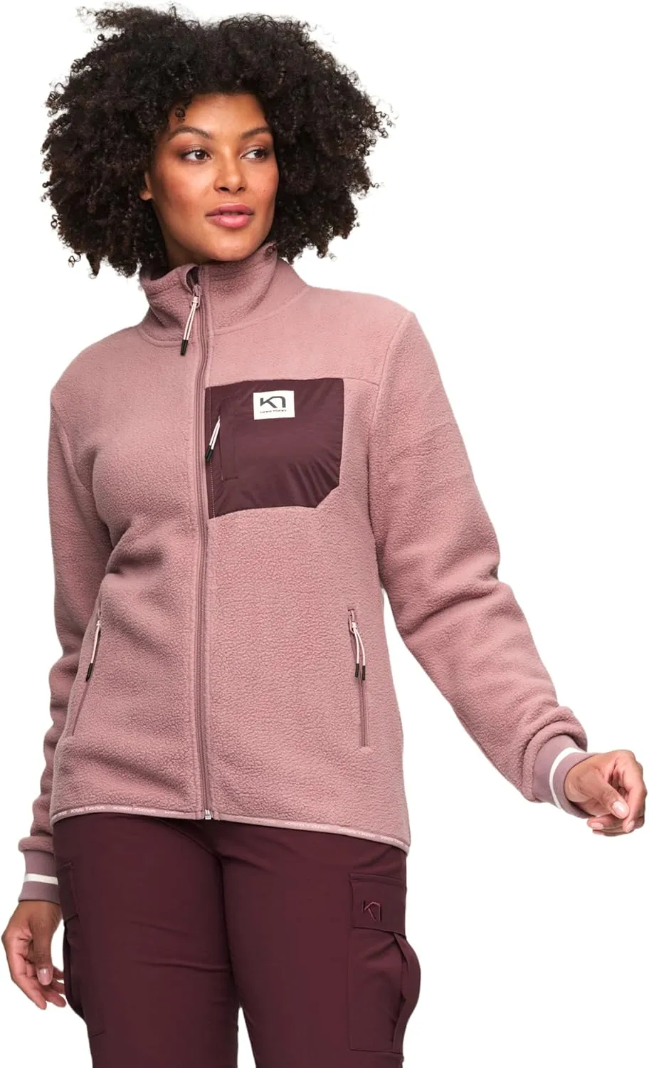 Kari Traa Rothe Women's Midlayer Coat - Soft Insulated Zip Up Fleece Jacket Relaxed Fit