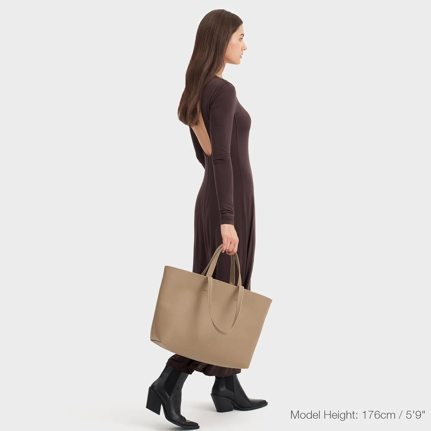 Kattee Leather Tote Bags for Women Soft Shoulder Purses Handbags Travel Work Bags Top Grain Leather Large Capacity