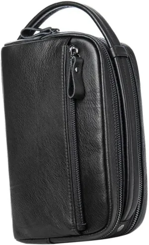 KESYOO 1Pc Large Capacity Men Handbag Durable Leather Travel Pouch Portable Wash Bag for Home Travel Classic Fashion Design Safe for Toiletries