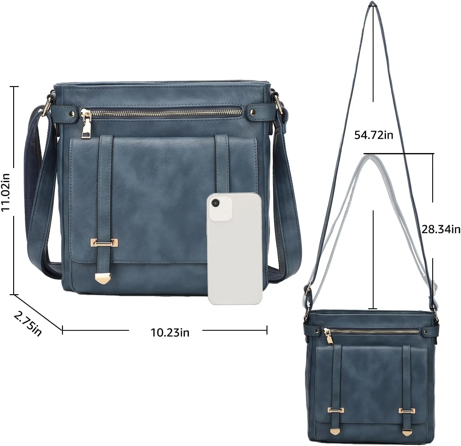 KL928 Crossbody Bags for Women Soft FAUX Leather Wallet Purses Adjustable Strap Medium Shoulder Handbags