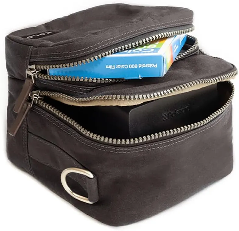 Kolo Carson Camera Bag for Polaroid Cameras, Light-Safe Film Storage, Strap, Black