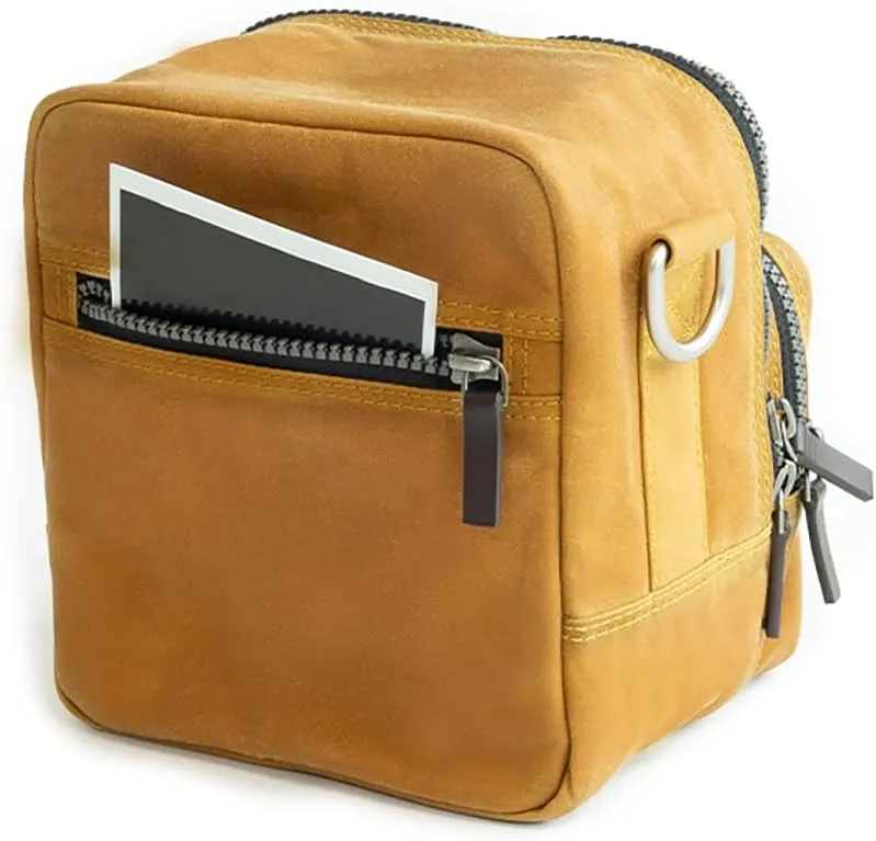 Kolo Carson Camera Bag for Polaroid Cameras, Light-Safe Film Storage, Strap, Ochre