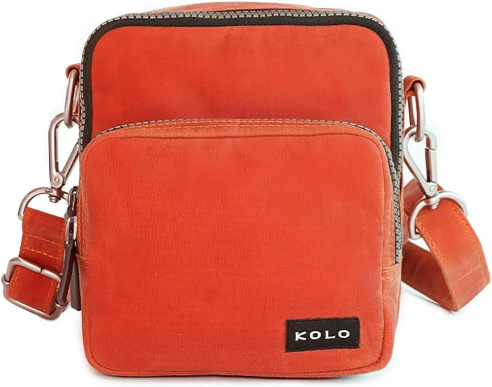 Kolo Carson Camera Bag for Polaroid Cameras, Light-Safe Film Storage, Strap, Persimmon