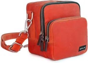 Kolo Carson Camera Bag for Polaroid Cameras, Light-Safe Film Storage, Strap, Persimmon