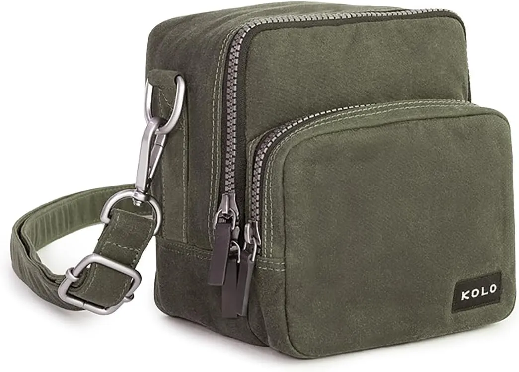 Kolo Carson Camera Bag for Polaroid Cameras, Light-Safe Film Storage, Strap, Sage