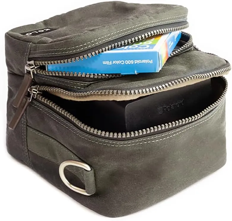 Kolo Carson Camera Bag for Polaroid Cameras, Light-Safe Film Storage, Strap, Sage