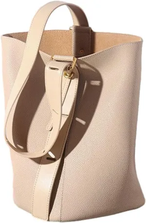 Ladies Genuine Leather Tote Bags Leather Bucket Hobo Shoulder Bag Large Hobo Purse with Adjustable Strap, One Color, One Size