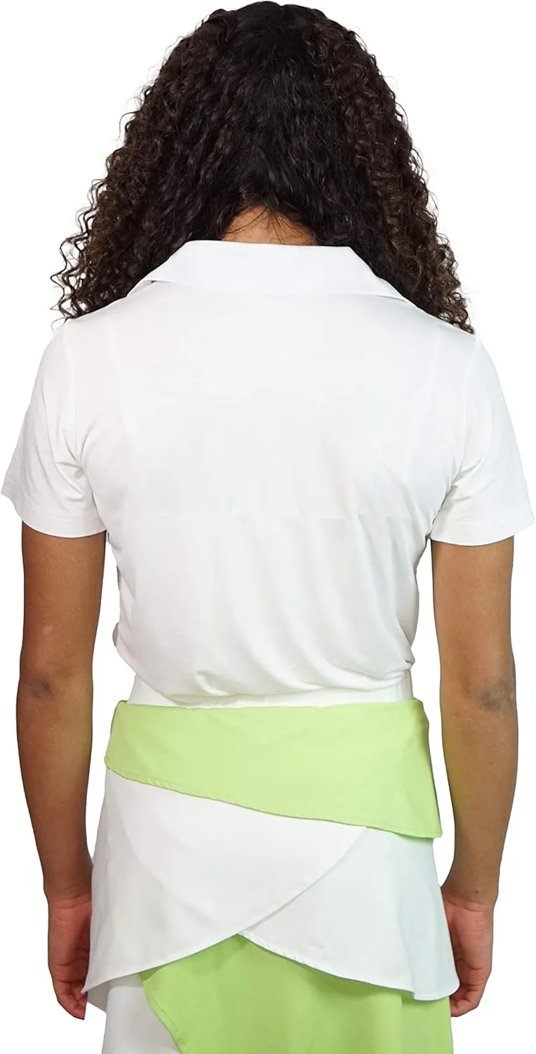 Lady E Modern Style Junior Girls White and Lime Golf Skort