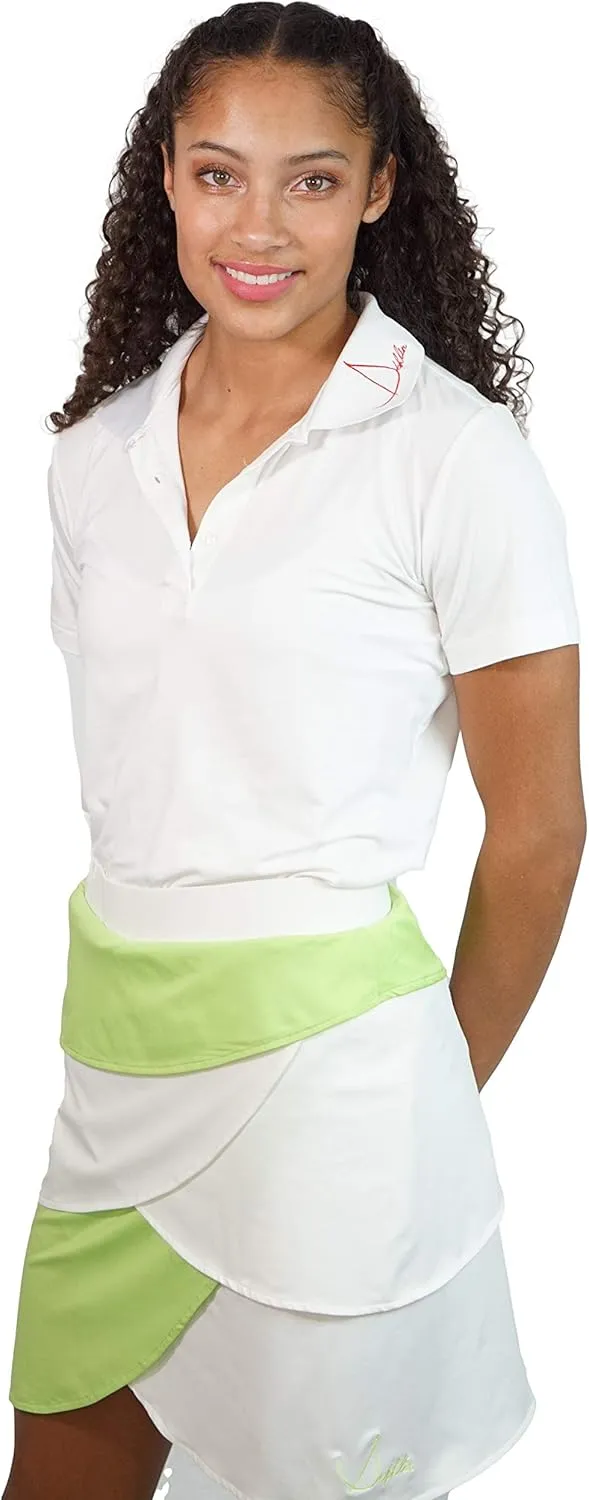 Lady E Modern Style Junior Girls White and Lime Golf Skort