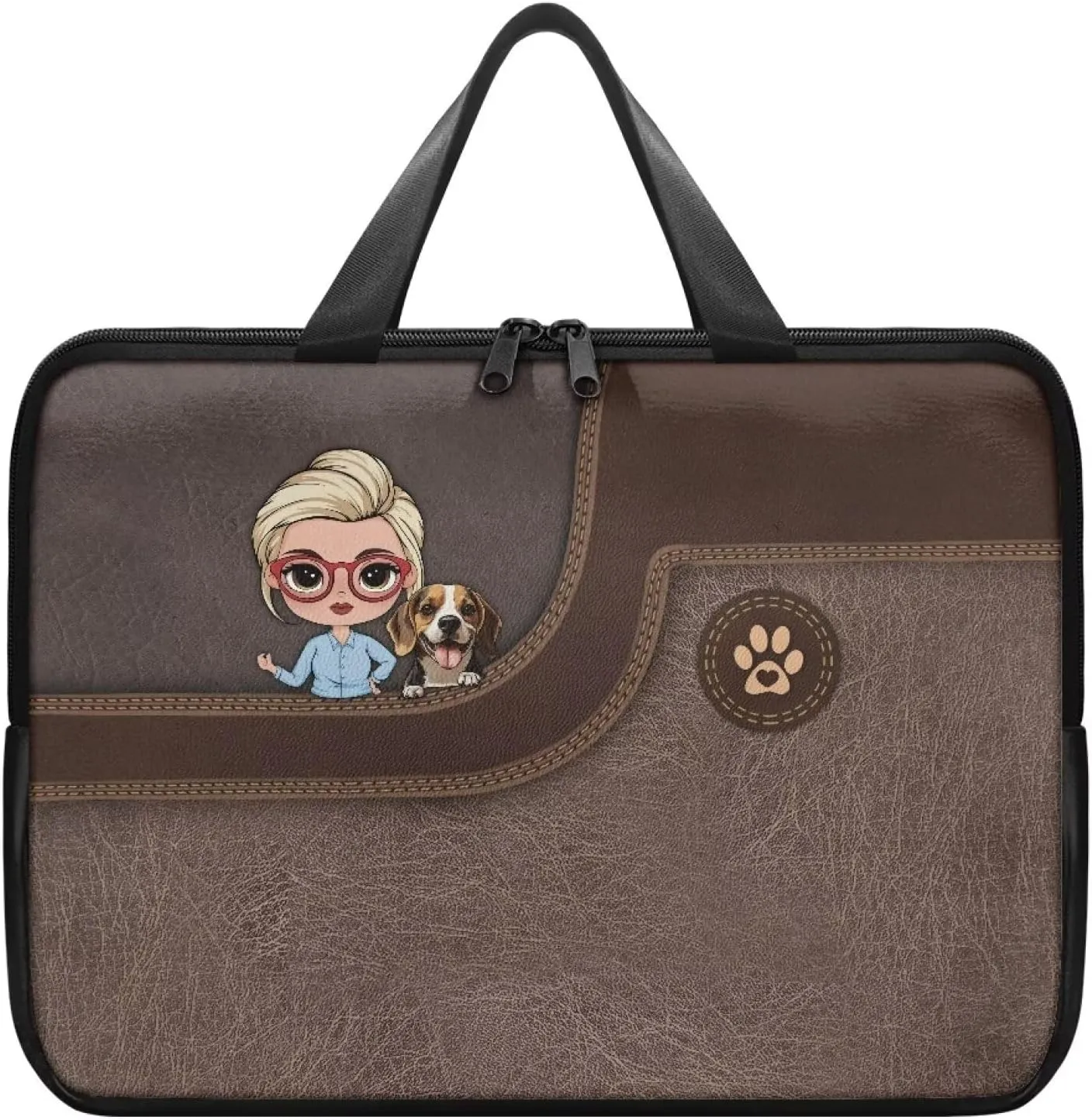 Laptop Bags Designer PU Leather Laptop Carrying Case Soft Leather Briefcase for Women