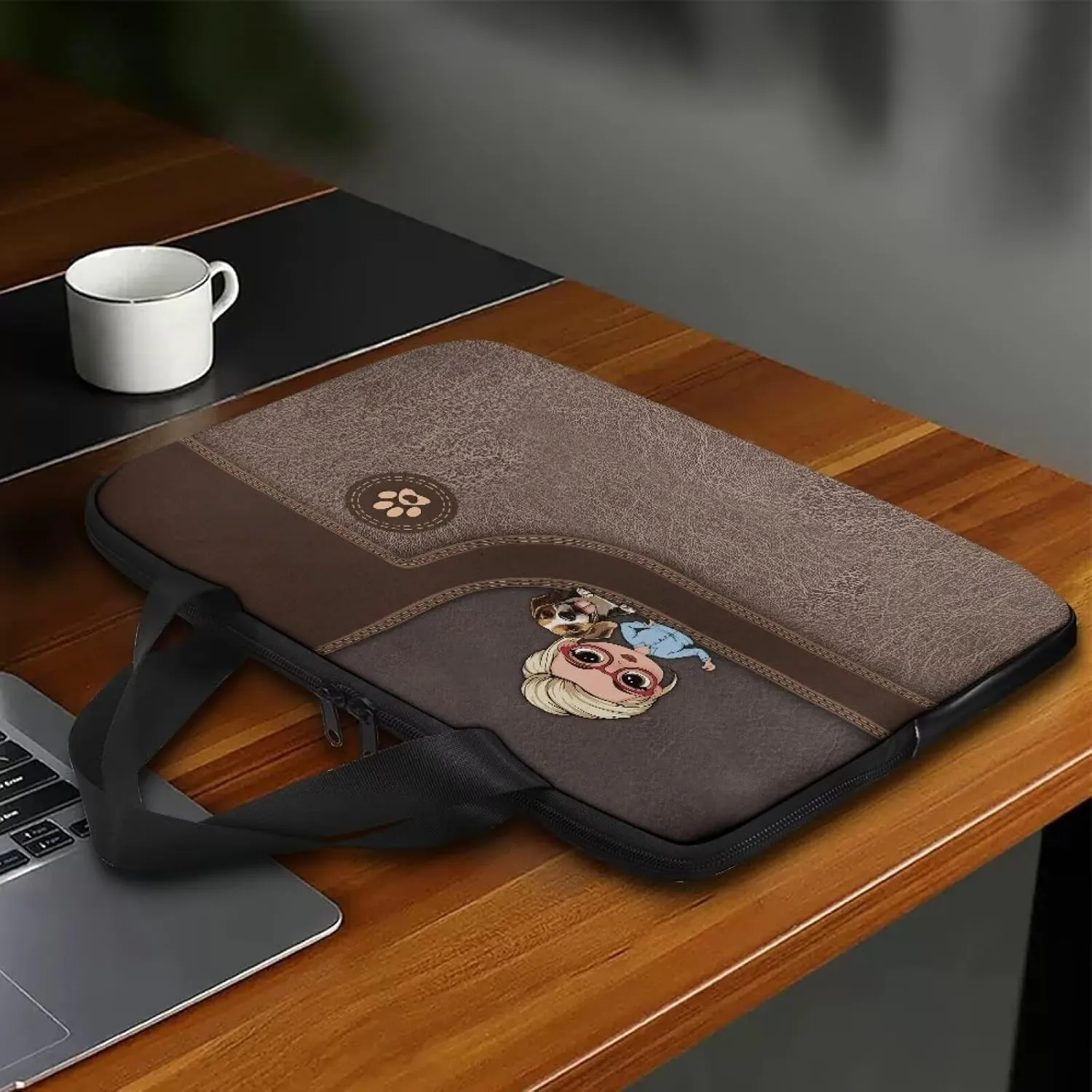 Laptop Bags Designer PU Leather Laptop Carrying Case Soft Leather Briefcase for Women