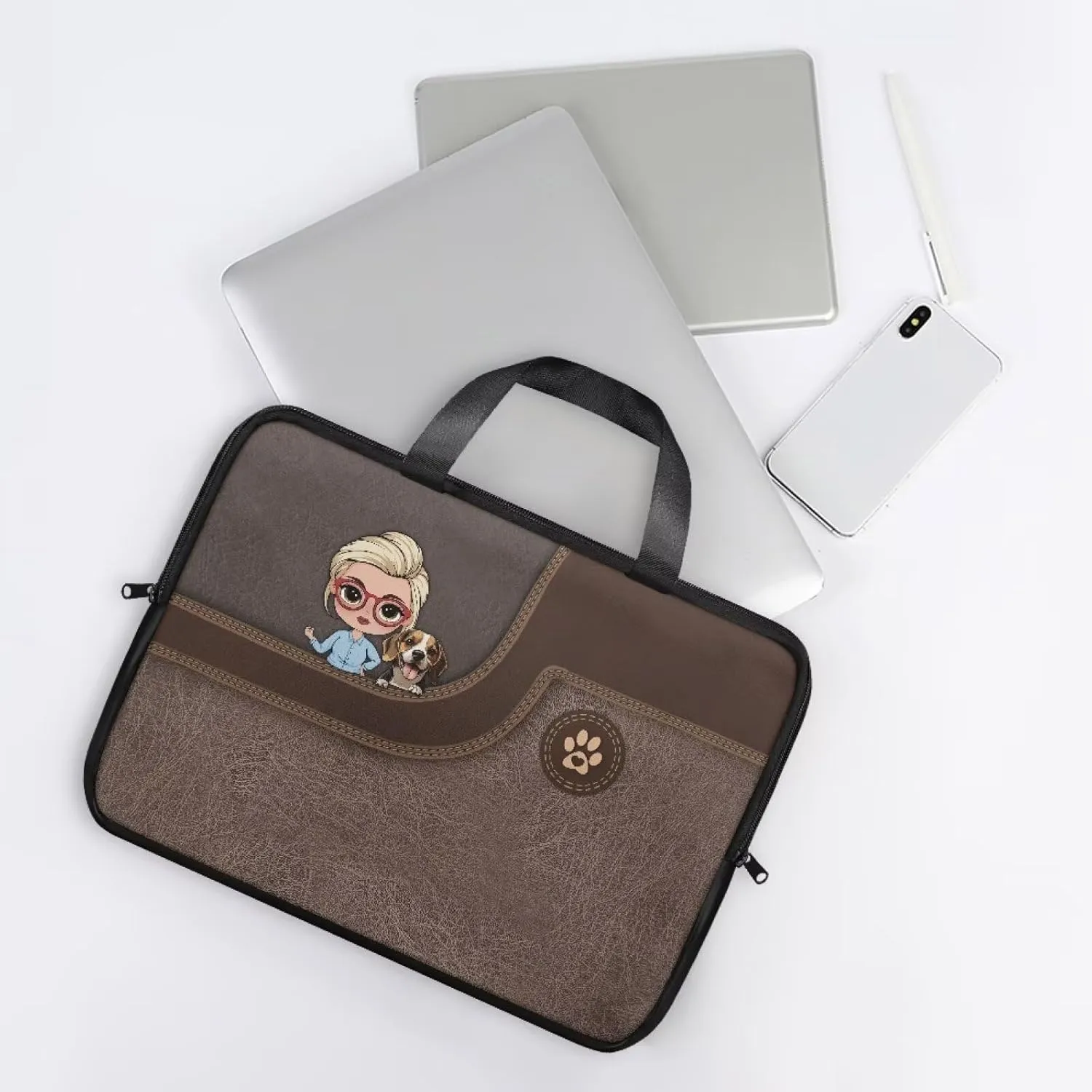 Laptop Bags Designer PU Leather Laptop Carrying Case Soft Leather Briefcase for Women